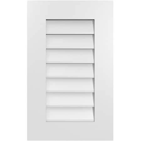 Ekena Millwork Vertical Surface Mount PVC Gable Vent: Non-Functional, w/ 3-1/2"W x 1"P Standard Frame, 16"W x 26"H GVPVE16X2601SN